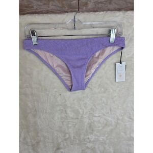Shade & Shore Light Purple Textured Cheeky Bikini Bottom Small NEW AGC06